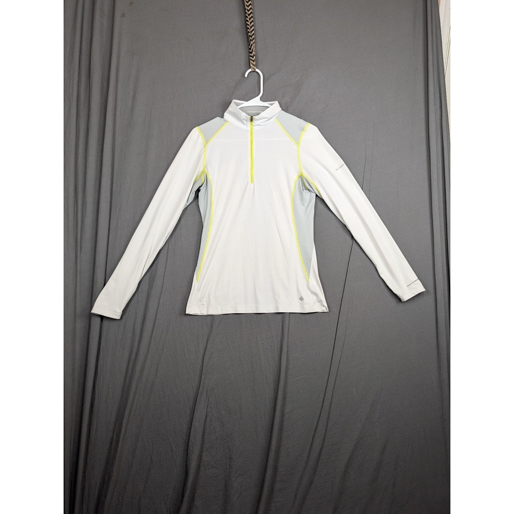 columbia‎ shirt women sz medium white quarter zip omni wick evap performance top